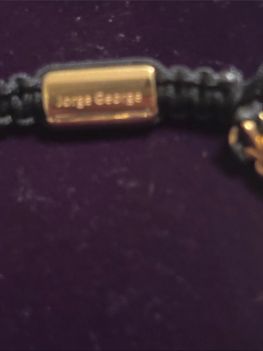 George Black Cord and Gold-Tone Braided Bracelet